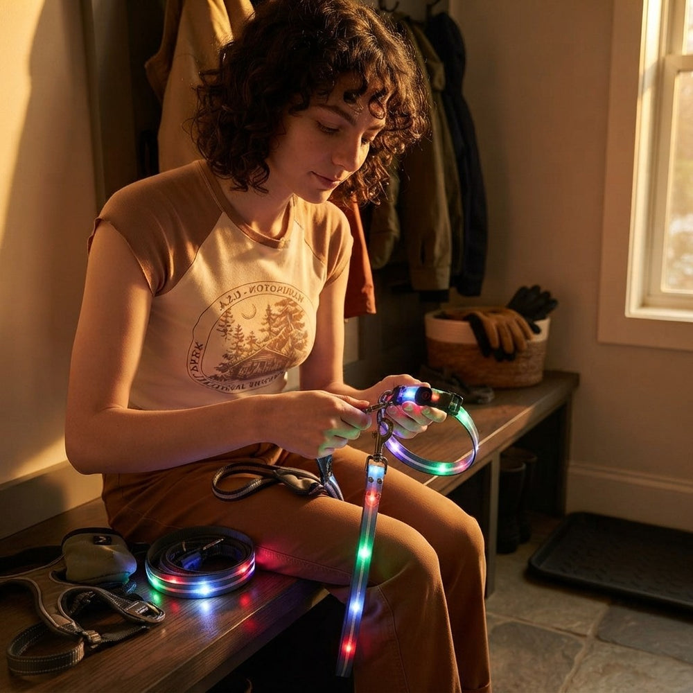 Rechargeable LED Dog Collar and Leash
